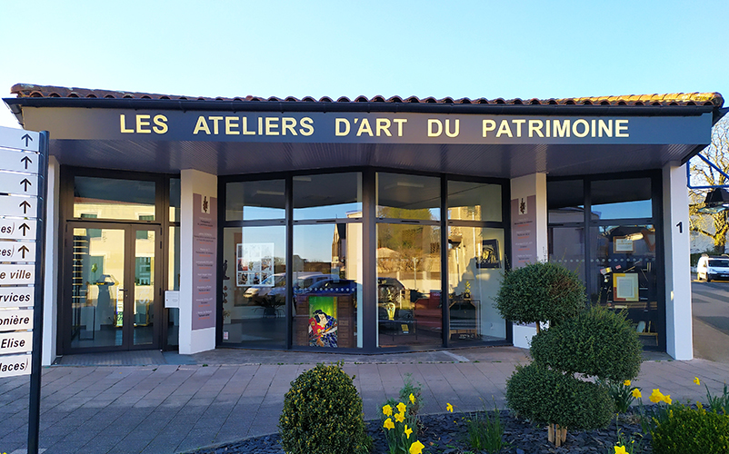 Entrée des Ateliers d'Art du Patrimoine, Le Poiré sur Vie, Vendée.