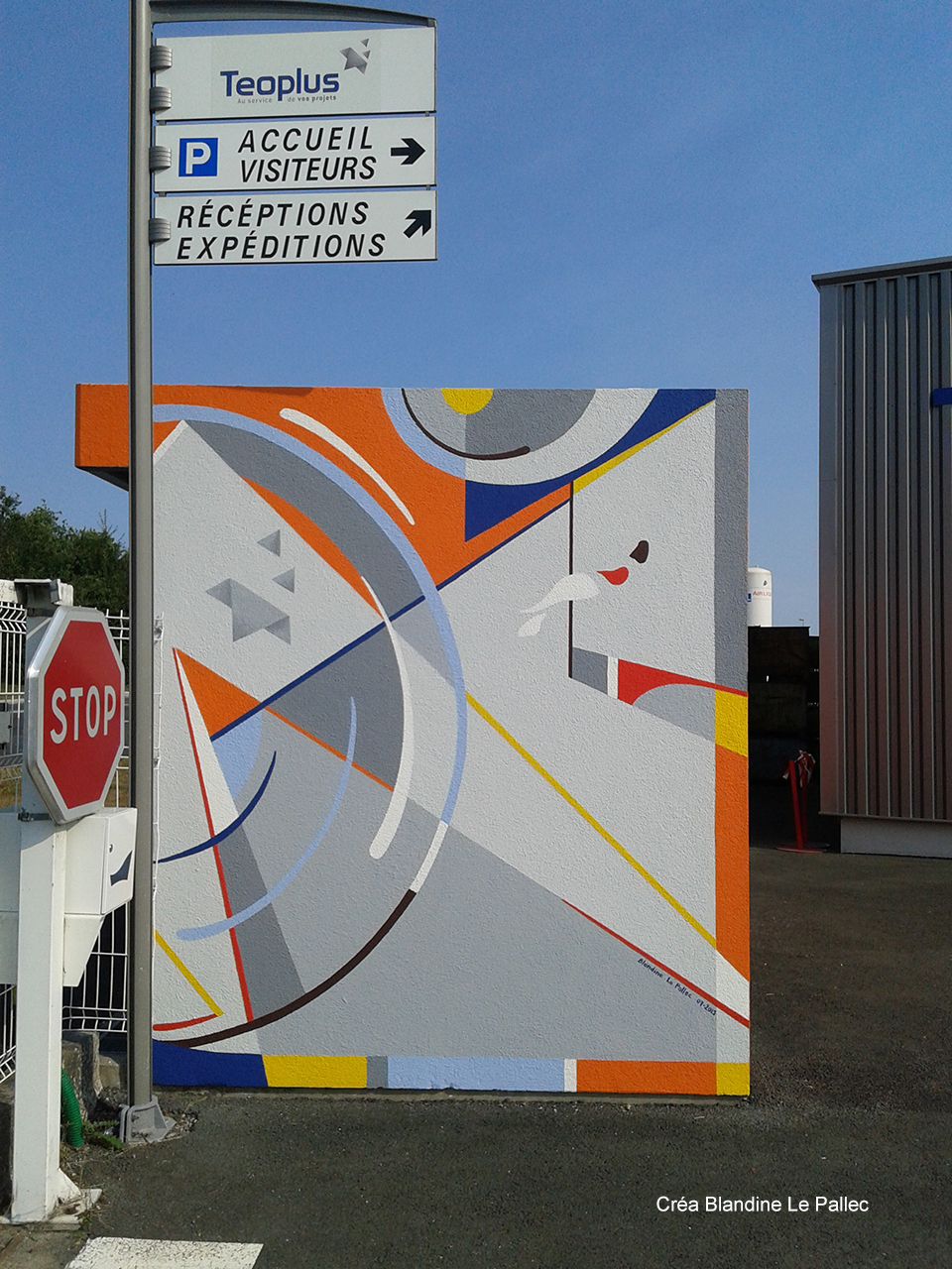 Peinture murale contemporaine sur transfo Téoplus