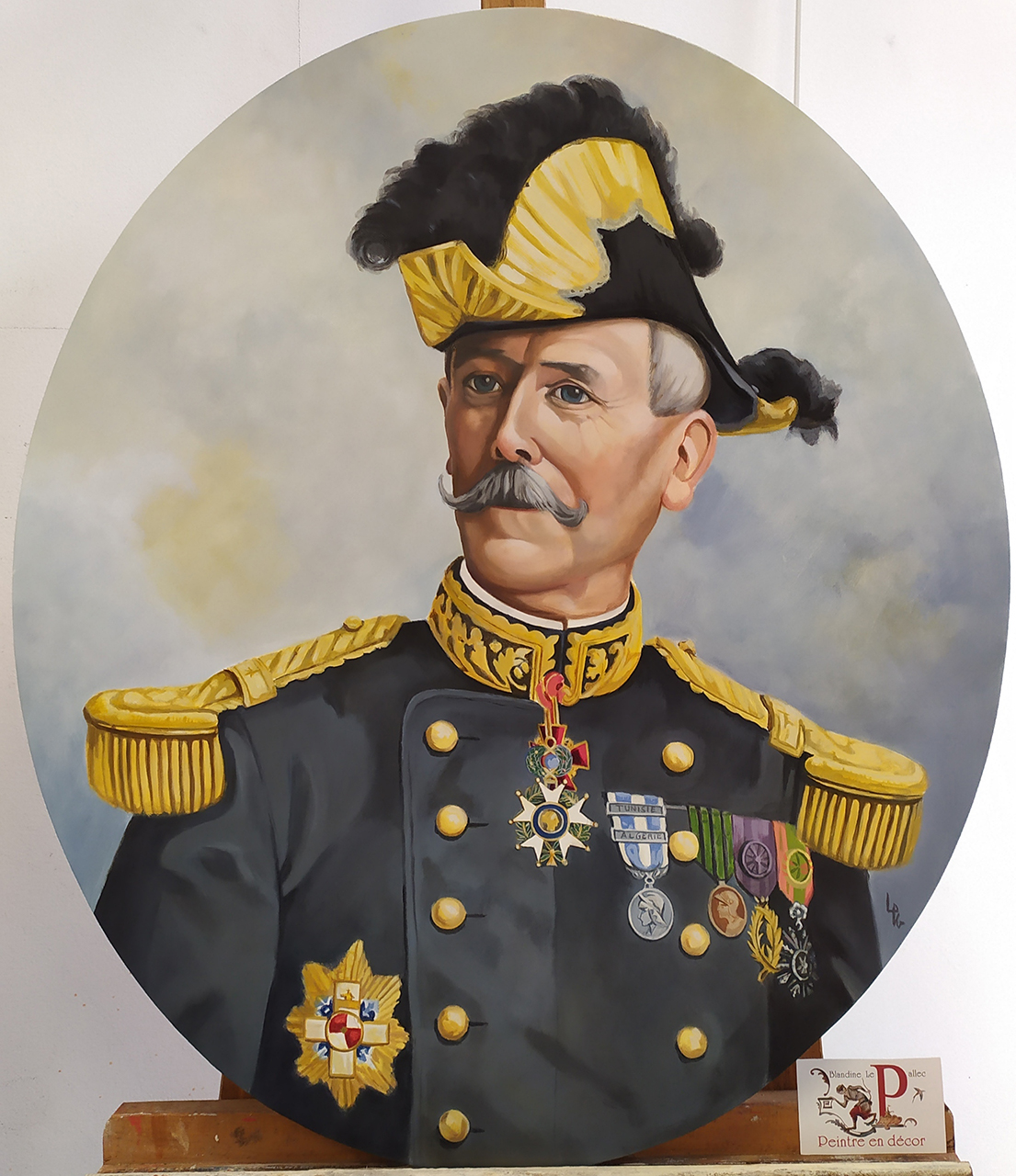 copie du portrait du générale Alfred Canton - peinture à l'huile